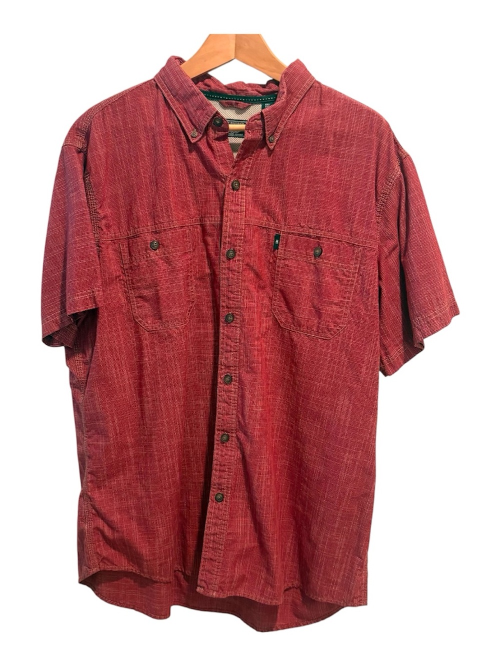 GH Bass & CO Button Up Shirt Mens XXL Rustic Red Short Sleeves Rugged Outdoors